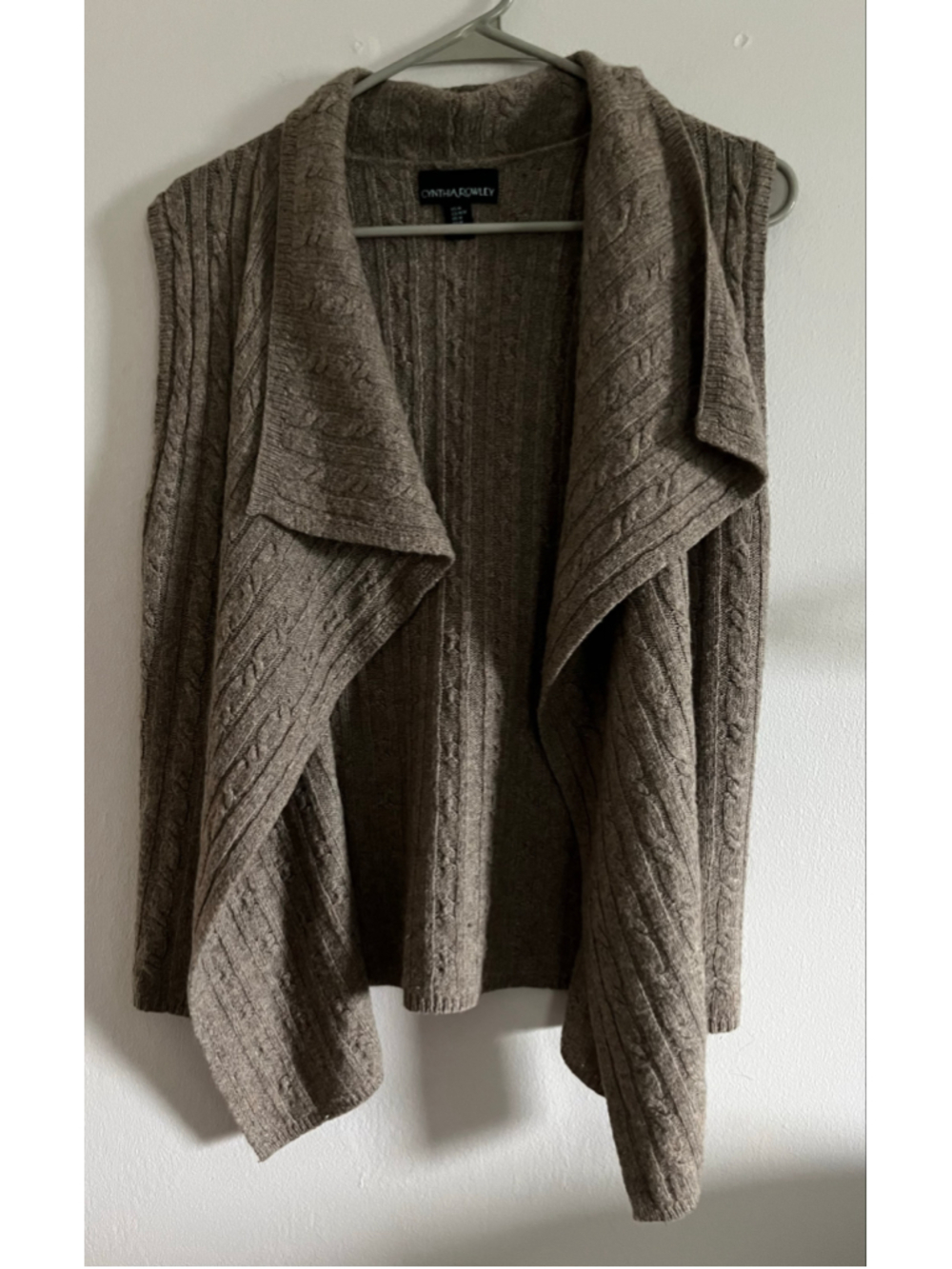 Cynthia Rowley Merino Wool Blend Vest, Size M, Brown
